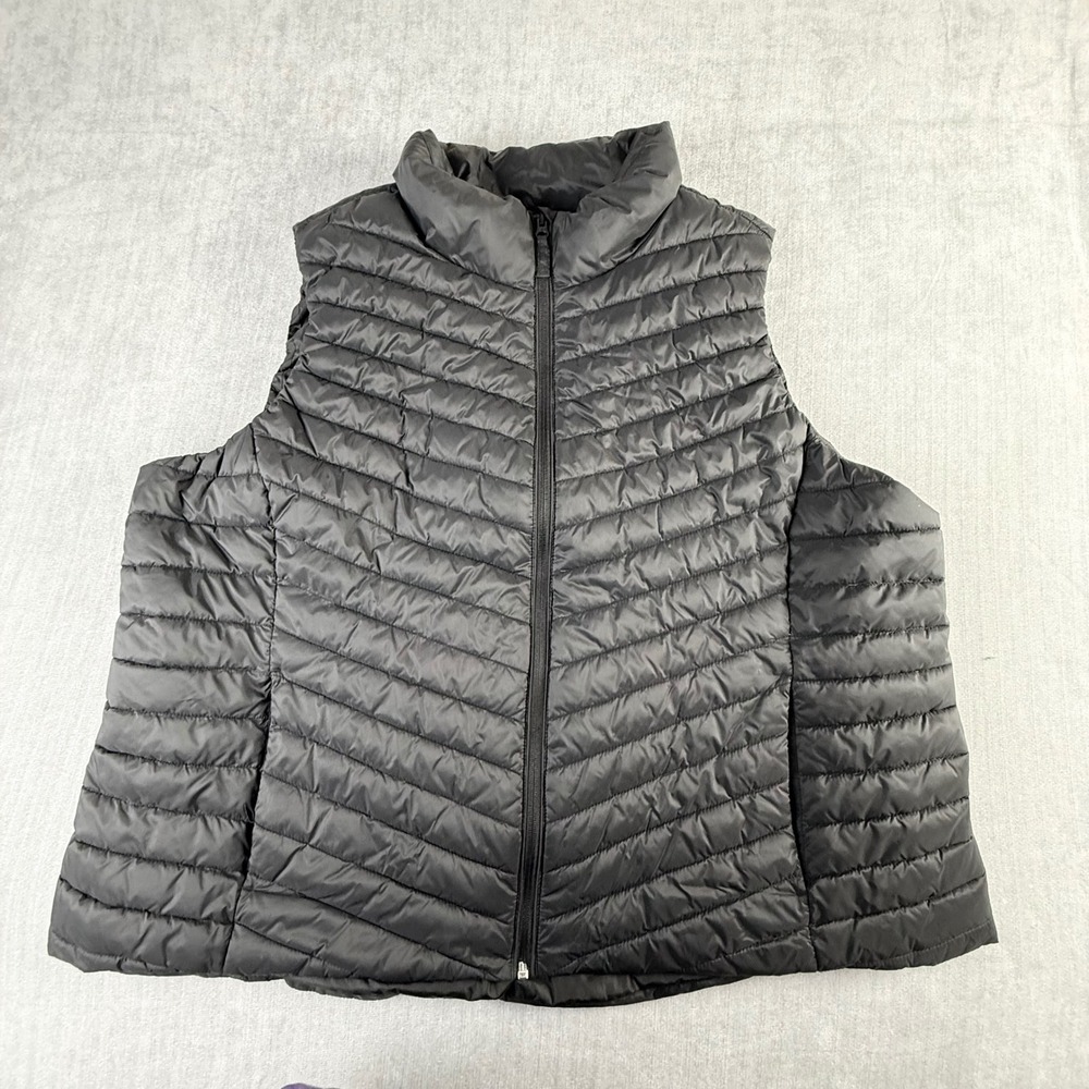 Old Navy Active Womens 3X Black Puffer‎ Vest Full Zip Quilted Sleeveless Jacket